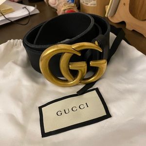 Gucci Black GG Toscano Belt